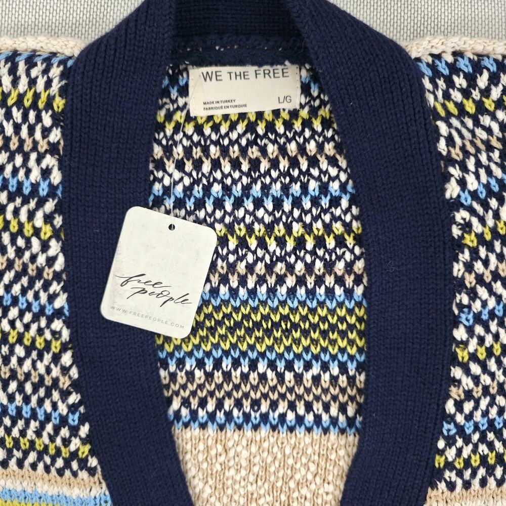 FREE PEOPLE We The Free Umbrella Knit Cardigan Sweater Oversized Large NWT - Picture 9 of 12